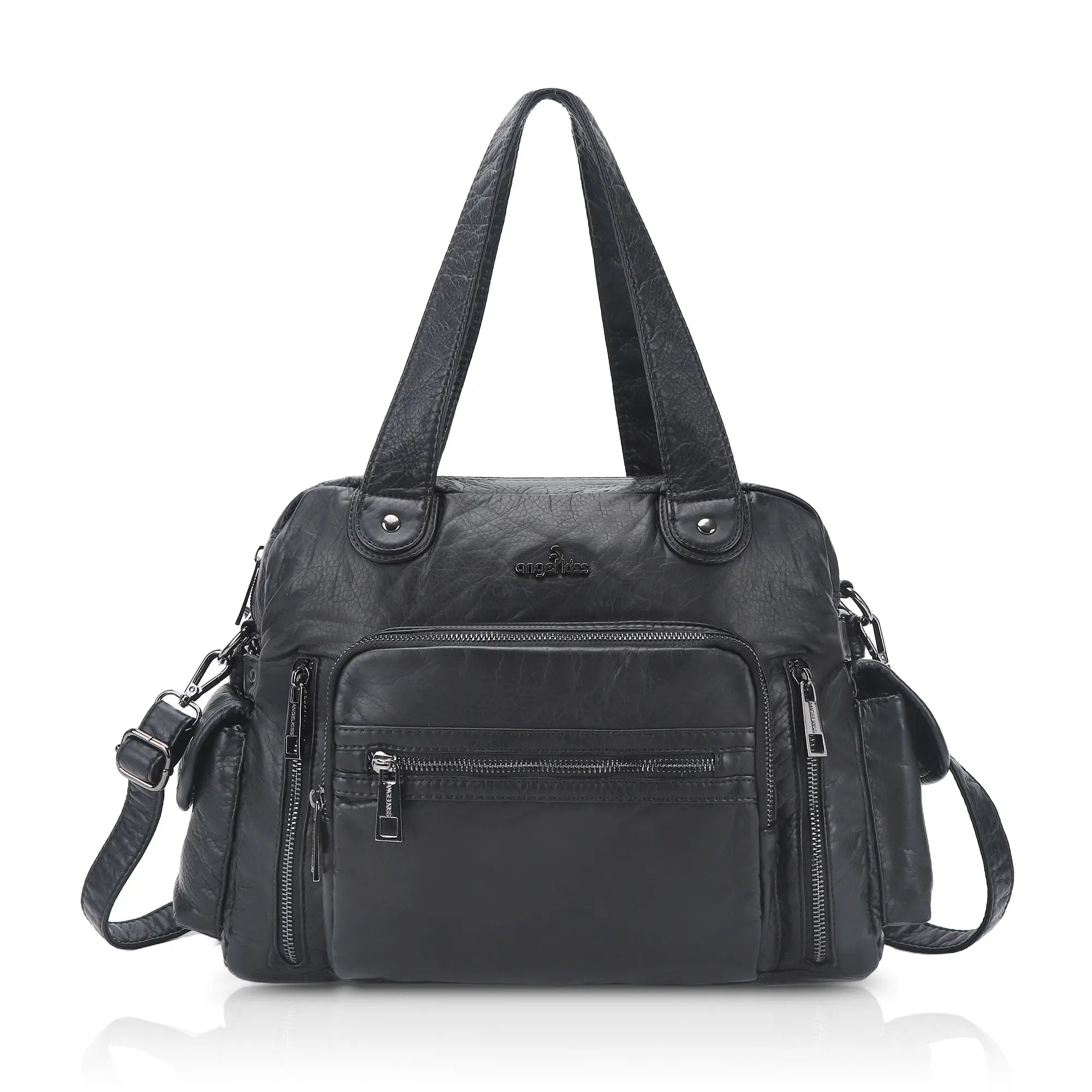 Slim Vegan Leather Tote Bag for Office | Waterproof PU Leather Briefcase for Women