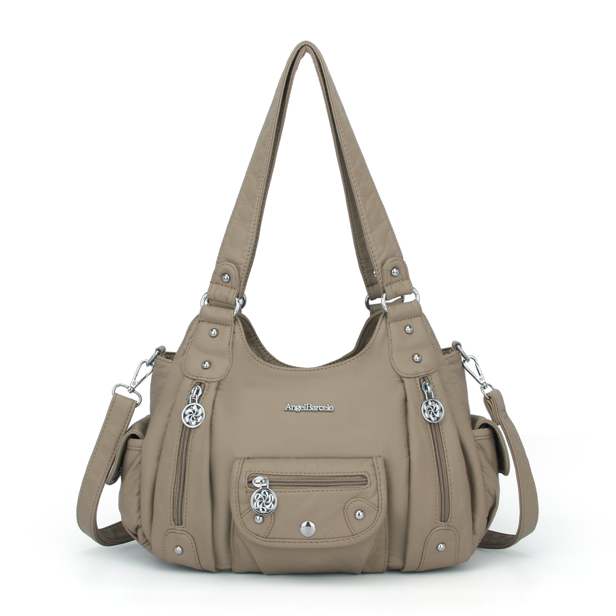 Vintage Old-Washed PU Leather Women’s Shoulder Tote Bag