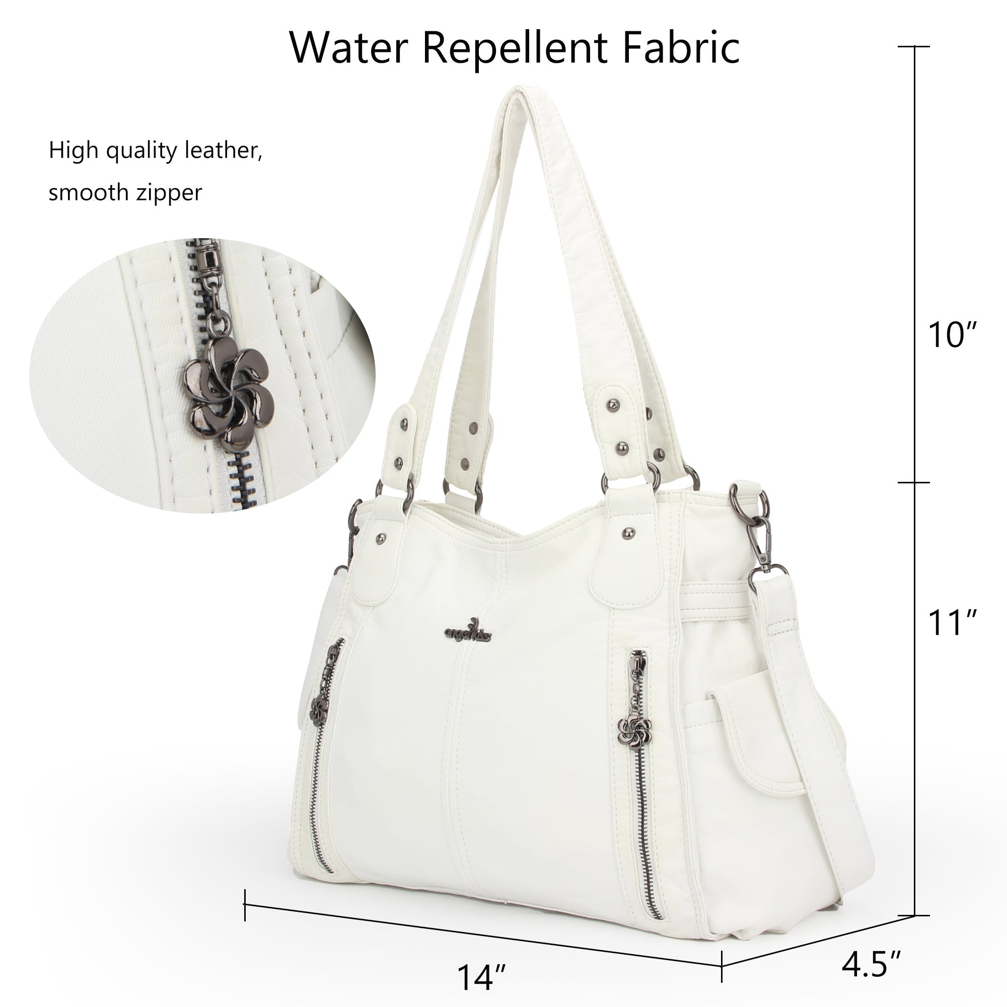 Large Multi-Pocket Shoulder Bag with Adjustable Strap