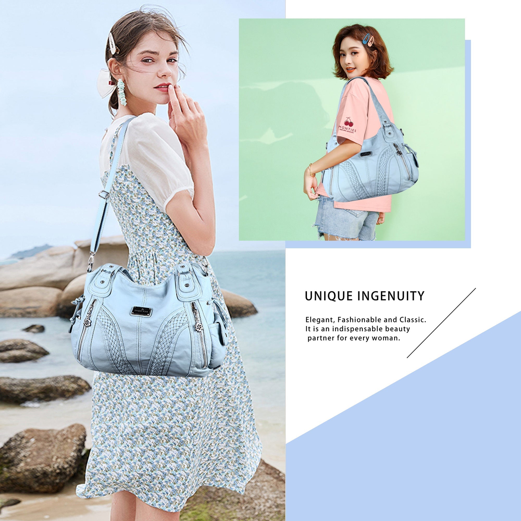 Washed Roomy Daily Women Waterproof Unique Hobo Handbag
