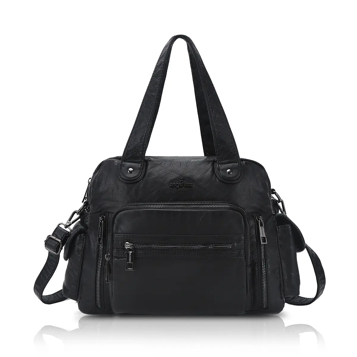 Slim Vegan Leather Tote Bag for Office | Waterproof PU Leather Briefcase for Women