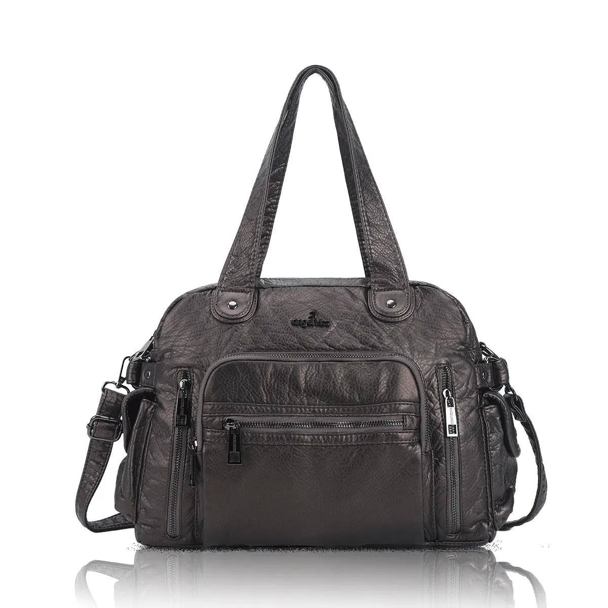 Slim Vegan Leather Tote Bag for Office | Waterproof PU Leather Briefcase for Women