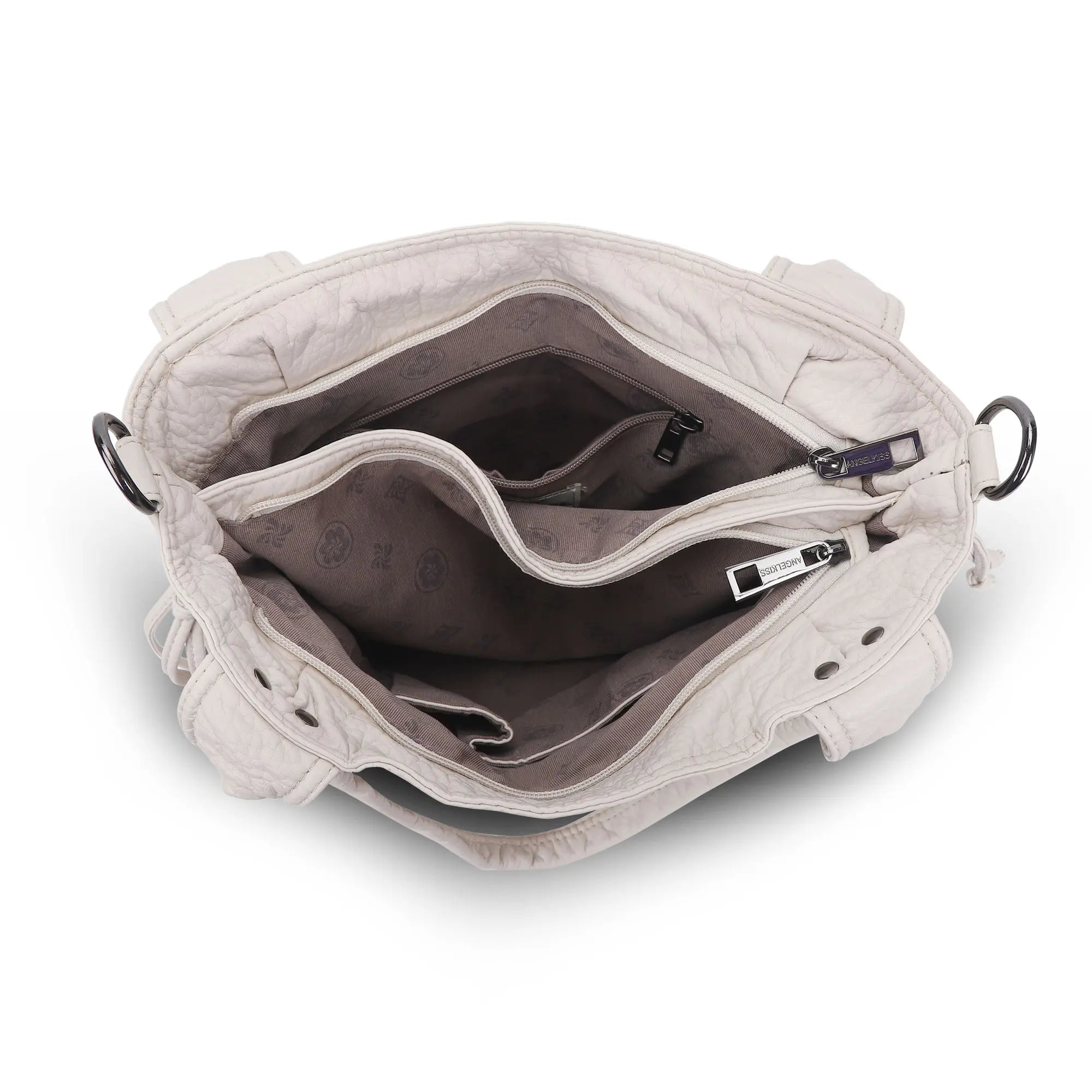 Slouchy Vegan Leather Multi-Pocket Tote Bag, Shoulder & Crossbody