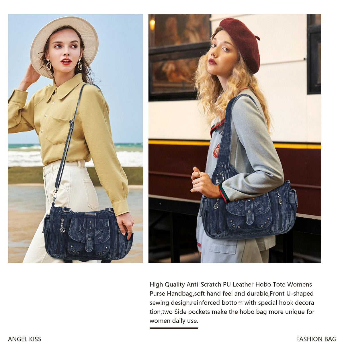 Vintage Luxe Relaxed-Shape Hobo Handbags