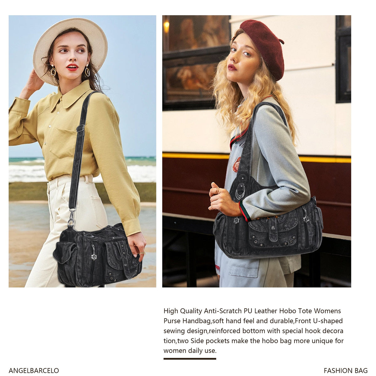 Vintage Luxe Relaxed-Shape Hobo Handbags