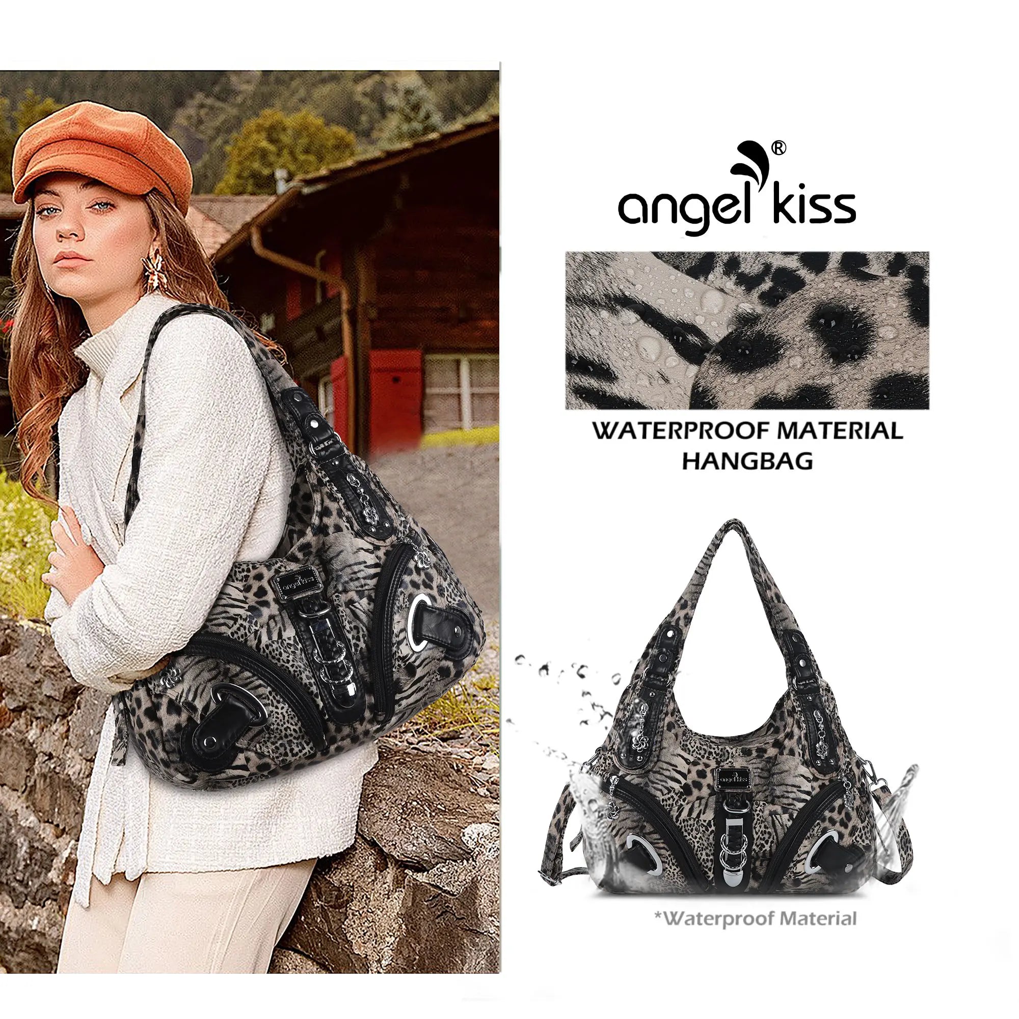 Large Capacity Multi-Functional Leopard Print Shoulder Bag