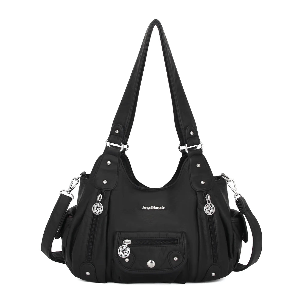 Vintage Old-Washed PU Leather Women’s Shoulder Tote Bag