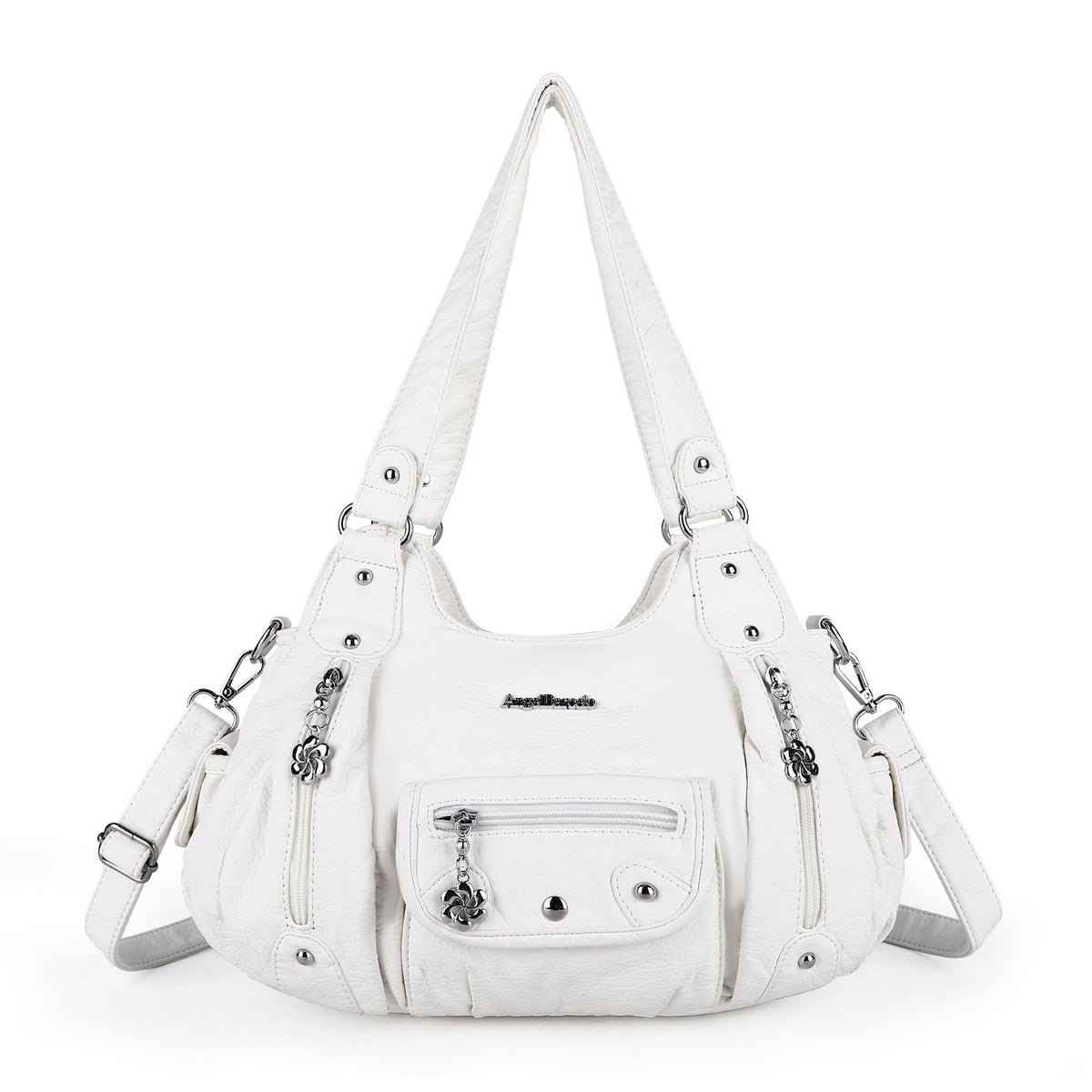 Vintage Old-Washed PU Leather Women’s Shoulder Tote Bag
