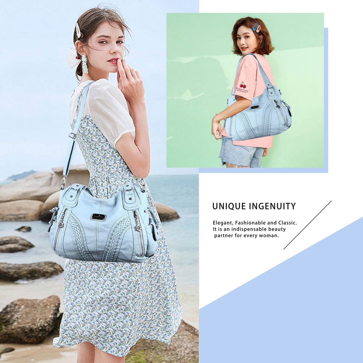 Washed Roomy Daily Women Waterproof Unique Hobo Handbag