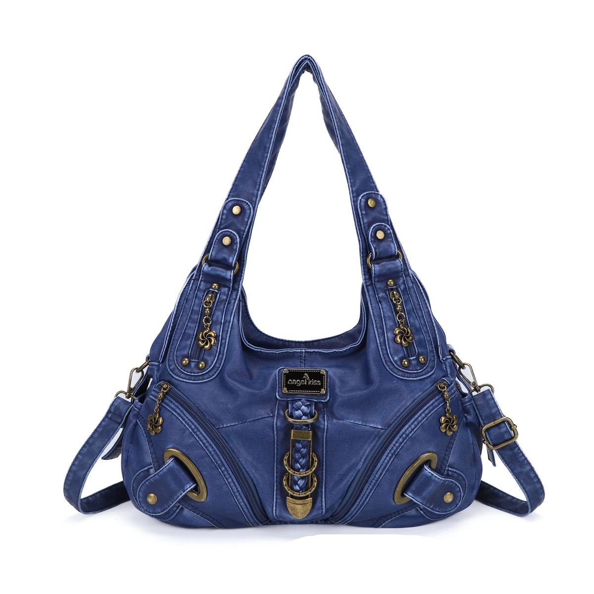 Heritage Braided Buckle Vegan Leather Hobo Bag