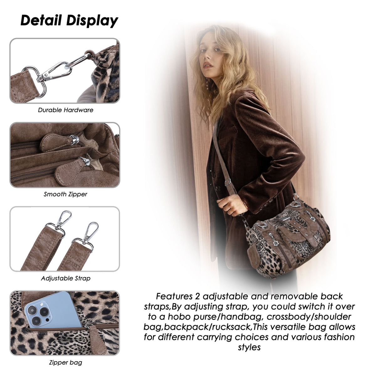 Vintage Luxe Relaxed-Shape  Hobo Handbags