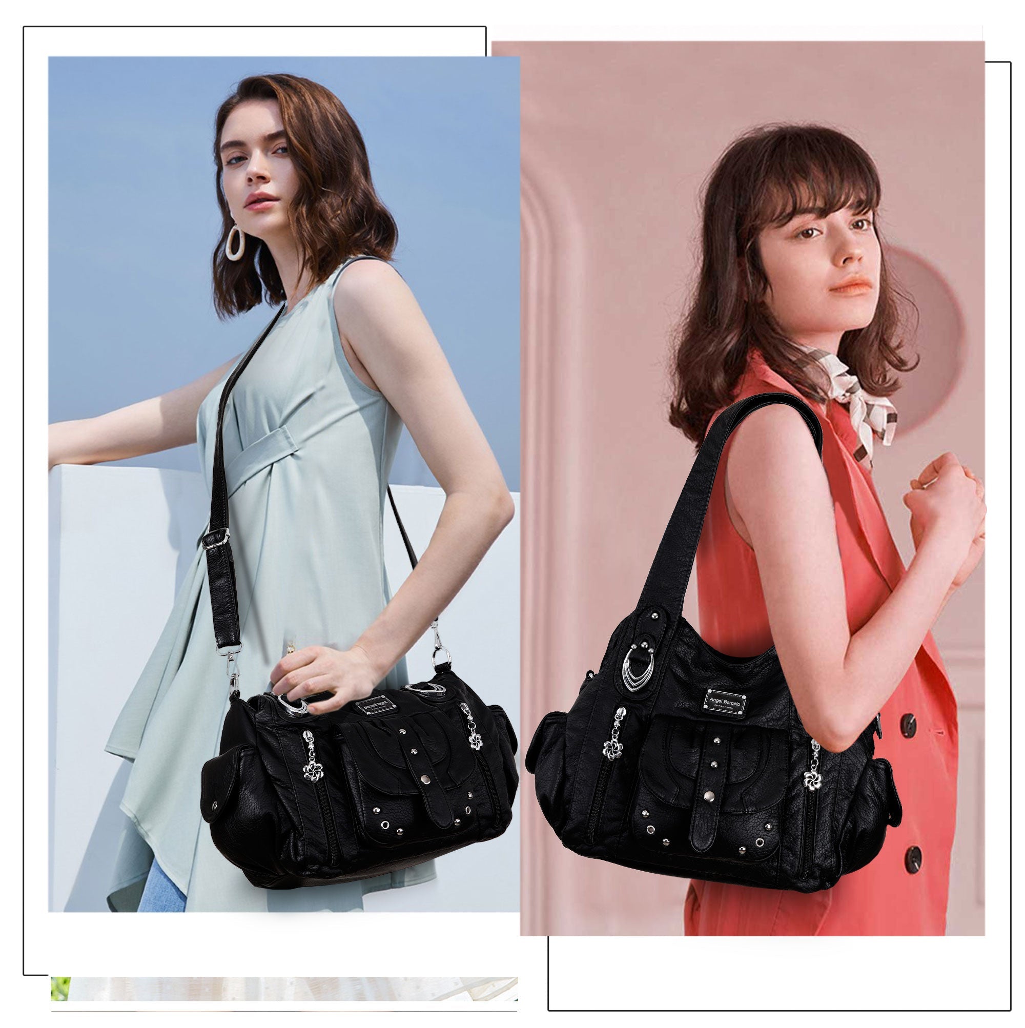Vintage Luxe Relaxed-Shape  Hobo Handbags
