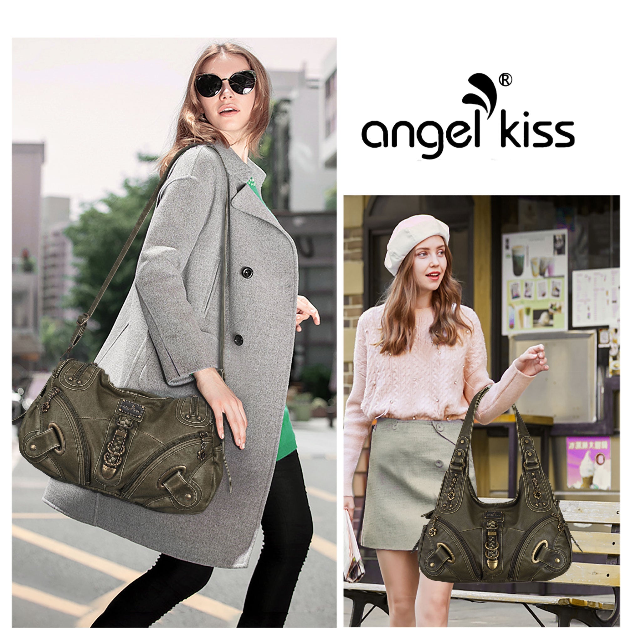Heritage Braided Buckle Vegan Leather Hobo Bag