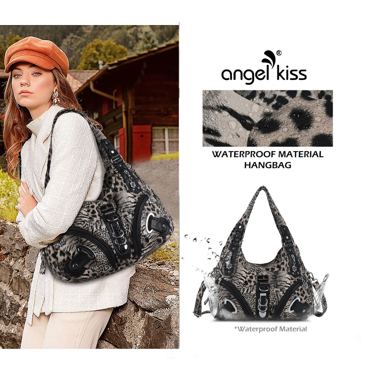 Large Capacity Multi-Functional Leopard Print Shoulder Bag