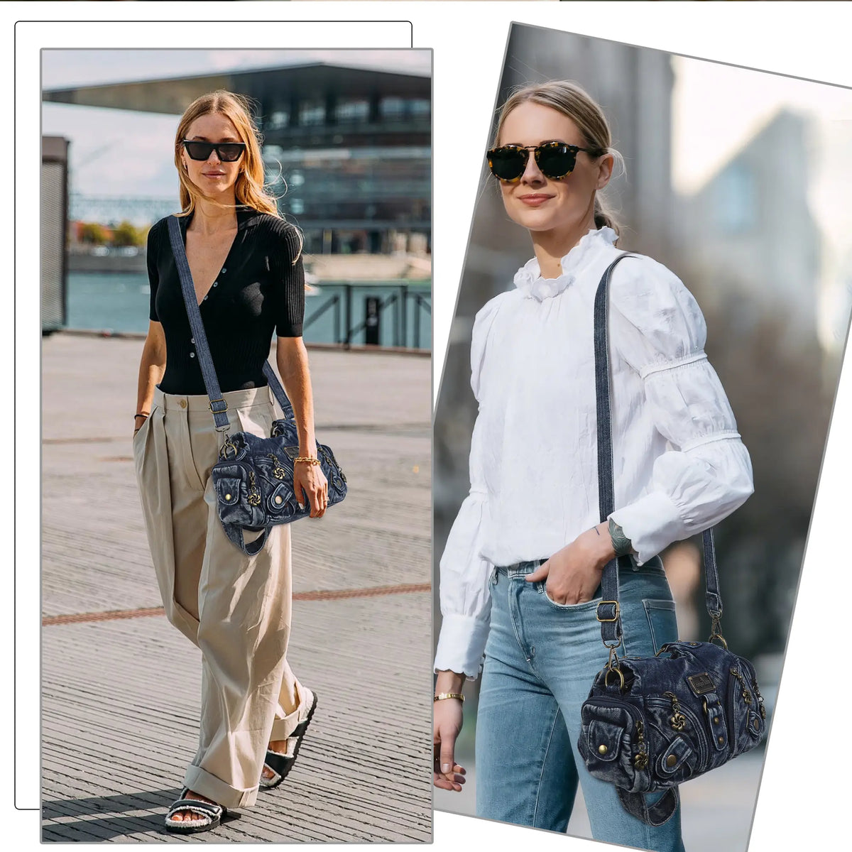 Vintage Denim Crossbody Wallet & Pures