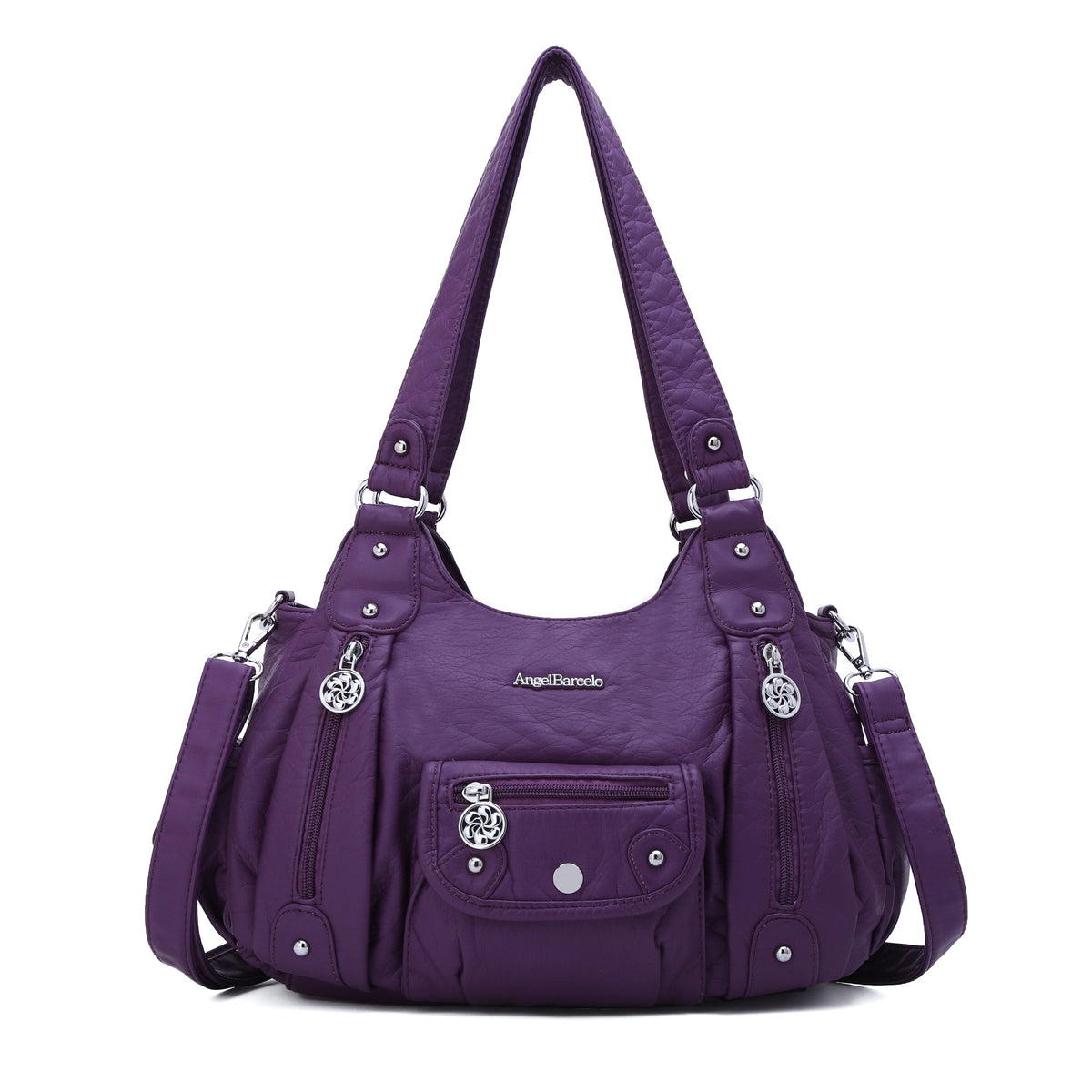 Vintage Old-Washed PU Leather Women’s Shoulder Tote Bag